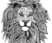 Coloriage Zen Lion Art