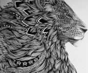 Coloriage Zen Lion Fantastique