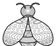Coloriage Abeille &agrave; motif zentangle