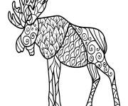 Coloriage Animal Cerf Zentangle cp