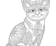 Coloriage Chat mignon zentangle