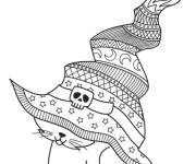 Coloriage et dessins gratuit Chat portant son chapeau zentangle à imprimer