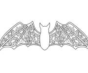 Coloriage et dessins gratuit chauve-souris zentangle à imprimer