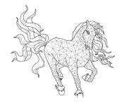 Coloriage et dessins gratuit Cheval tr&egrave;s &eacute;l&eacute;gant zentangle à imprimer