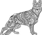 Coloriage et dessins gratuit Chien Berger allemand zentangle à imprimer