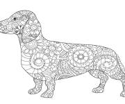 Coloriage Chien teckel zentangle