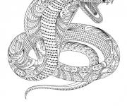 Coloriage Cobra zentangle pour adulte