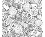 Coloriage Collection des &eacute;toiles de mer zentangle