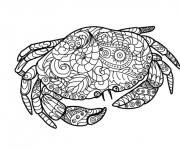 Coloriage Crabe &agrave; motif zentangle