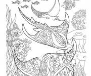 Coloriage Cr&eacute;atures de la mer zentangle