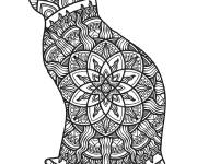 Coloriage Design chat zentangle