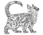 Coloriage Design zentangle du chat