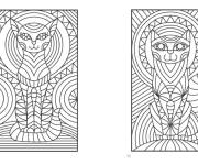 Coloriage Deux chats zentangle