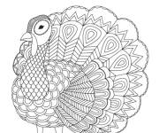 Coloriage Dinde Zentangle