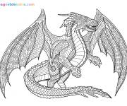 Coloriage Dragon Zentangle au design complexe