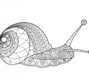 Coloriage Escargot d&eacute;taill&eacute; Zentangle