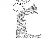 Coloriage Girafe zentangle cp
