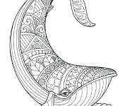 Coloriage Grande baleine Zentangle