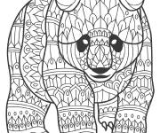 Coloriage Gros panda &agrave; motifs difficiles