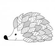 Coloriage H&eacute;rissonen forme zentangle