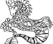 Coloriage Hippocampe Zentangle