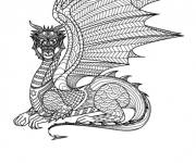 Coloriage Illustration de Dragon zentangle