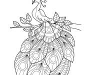 Coloriage Joli paon Zentangle