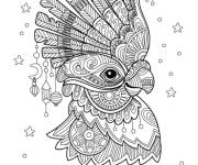 Coloriage Joli perroquet zentangle cp