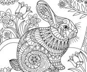 Coloriage Lapin zentangle complexe