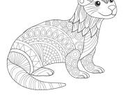 Coloriage et dessins gratuit Loutre zentangle facile à imprimer