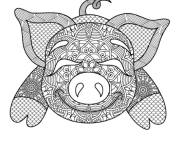 Coloriage Mignon cochon zentangle