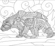 Coloriage Ours polaire en style Zentangle