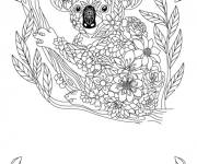 Coloriage Paysage d'un Koala Zentangle