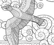 Coloriage Paysage de Mouette style zentangle