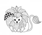 Coloriage Petit Lion magique Zentangle