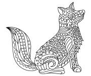 Coloriage Petit renard en zentangle