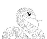 Coloriage Petit serpent zentangle