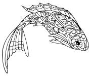 Coloriage et dessins gratuit Poisson de rivi&egrave;re zentangle à imprimer