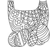 Coloriage Poule et oeufs Zentangle