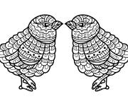 Coloriage Poussins zentangle