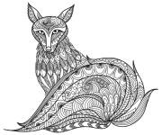 Coloriage Renard zentangle pour enfants