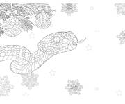 Coloriage Serpent de noel zentangle