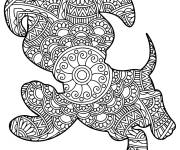 Coloriage Silhouette Chien zentangle