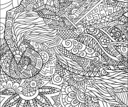 Coloriage T&ecirc;te d'aigle style zentangle
