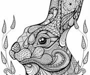 Coloriage T&ecirc;te de li&egrave;vre zentangle en ligne