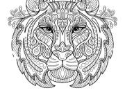 Coloriage T&ecirc;te de tigre zentangle