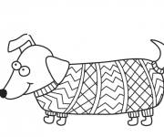 Coloriage et dessins gratuit Tout petit chien dr&ocirc;le &agrave; motif zentangle à imprimer