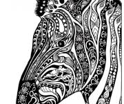 Coloriage Z&egrave;bre aux motifs zentangle