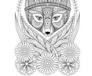 Coloriage Zen renard indien