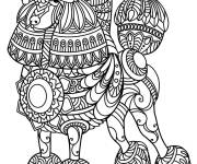 Coloriage Zentangle de caniche